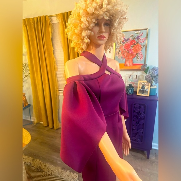 ASOS Purple/Maroon Unique Edgy Cut Out Dress Sz 4 - NWT - Picture 4 of 16